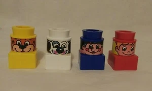 Vtg 1984 Ritvik Mega Blocks 2 Sided Figures Woman/Man,Boy/Girl,Dog/Cat,Duck/Bear - Picture 1 of 6