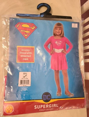 SUPERGIRL CHILD HALLOWEEN COSTUME SIZE 3-4 YEARS DRESS WITH ATTACHED CAPE - Image 1 of 2