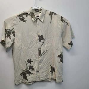 Vintage IZOD Hawaiian Shirt Floral Camp Size M 100% Silk - Picture 1 of 3