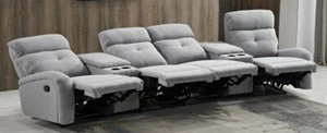 4-Sitzer Relaxsofa Mikrofaser, Getränkehalter & elektrisch, 5130-Cup-42-GM - Bild 1 von 12