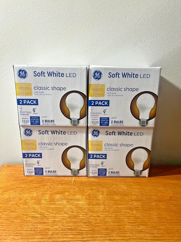 GE 93109188 LED Bulb A19 E26 (Medium) Soft White 100 W White ( 8 Bulbs ) - Image 1 of 1