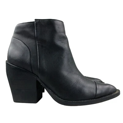 Botines Sole Society para mujer talla 6M Maevel de cuero negro punta en punta Foto 1 de 4