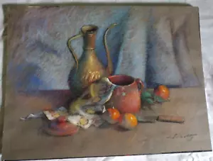 William Schultz American, 1919-2005 Still Life Pastel on Paper 24 x 18" - Picture 1 of 6