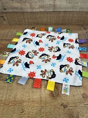 Taggies Blanket Pirate Monkey Plush Security Blanket Lovey 12" x 12" - Image 1 of 3