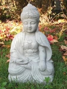 Buddha 37 cm Statue Figur Steinbuddha Marmor Betonwerkstein - Picture 1 of 1