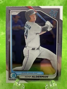 Kemp Alderman - 2024 Bowman Chrome #BCP-82 Rookie Miami Marlins Prospect Card - Picture 1 of 11