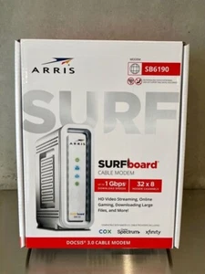 Arris Surfboard-DOCSIS 3.0 CABLE MODEM SB6190, 1 GB Ethernet Port - Picture 1 of 1