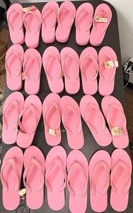 Lot of 12 NEW Girl's Pink Flip-Flops Lehar Footwear Size 3 ,4 ,5 - Picture 1 of 3