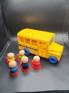 Vintage Tupperware Tuppertoys gelb Schulbus umbaubar Klassenzimmer 5 Personen - Bild 1 von 9