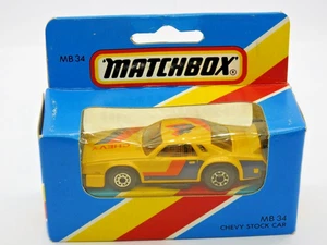 MATCHBOX MACAU 1983 MB34 CHEVY STOCK CAR MINT IN UNOPENED BLUE M TYPE BOX - Picture 1 of 5