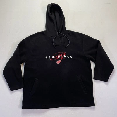 Detroit Red Wings Hoodie Mens Large Black NHL Hockey Fleece Pullover Drawstring - Imagem 1 de 4