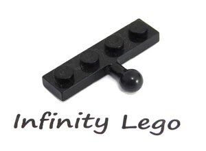 6 LEGO Black Plate 1 x 4 with Ball Joint (3184) Socket (3184) 6 Pieces - Picture 1 of 1