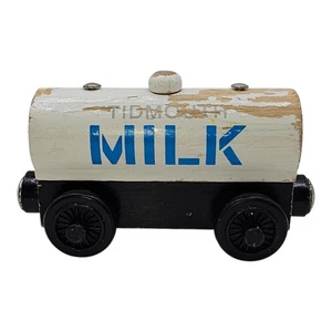Thomas Wooden Railway - Tidmouth MILK Tanker - 2003 Tanker Train Engine Magnetic - Picture 1 of 5