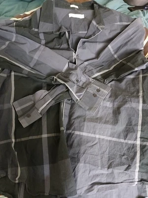 Camisa de vestir para hombre Calvin Klein XXL gris oscuro a cuadros 100 % algodón Foto 1 de 2