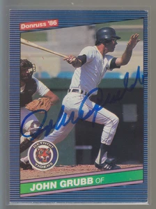 Autographed 1986 Donruss John Grubb - Tigers - Picture 1 of 1