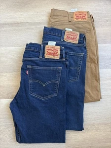 Jeans Levi's 38 X 30 blu kaki uomo uso leggero - TUTTI 502 lotto di 3 - Foto 1 di 9