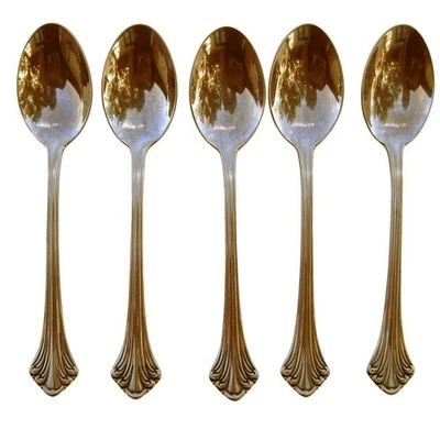 Towle Colonial Plume 18/8 Stainless Teaspoons Lot of 5 Made in Germany - Image 1 of 3