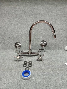 Chrome Mixed Tap Wall Mount Kitchen Faucet Featuring High Quality Chrome Finish - Picture 1 of 2