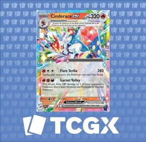 Pokemon - Cinderace ex - 028/142 - SV07: Stellar Crown - Holo - Double Rare NM - Picture 1 of 1