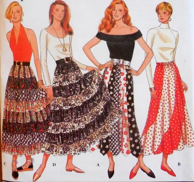 SIMPLICITY 8800 SEW PATTERN MISS PANEL SKIRTS TIE/BANANA/MULTI-TIERED XS-M UC/FF - Image 1 of 3