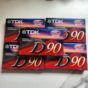 Lot Of 5 TDK D90 High Output Blank Audio Cassette Tapes ICEI/Type I NEW SEALED - Picture 1 of 5