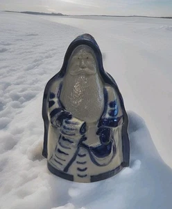 Eldreth Pottery Salt Glazed Blue Gray Santa Checking His List Dated 1998 9” - Picture 1 of 20
