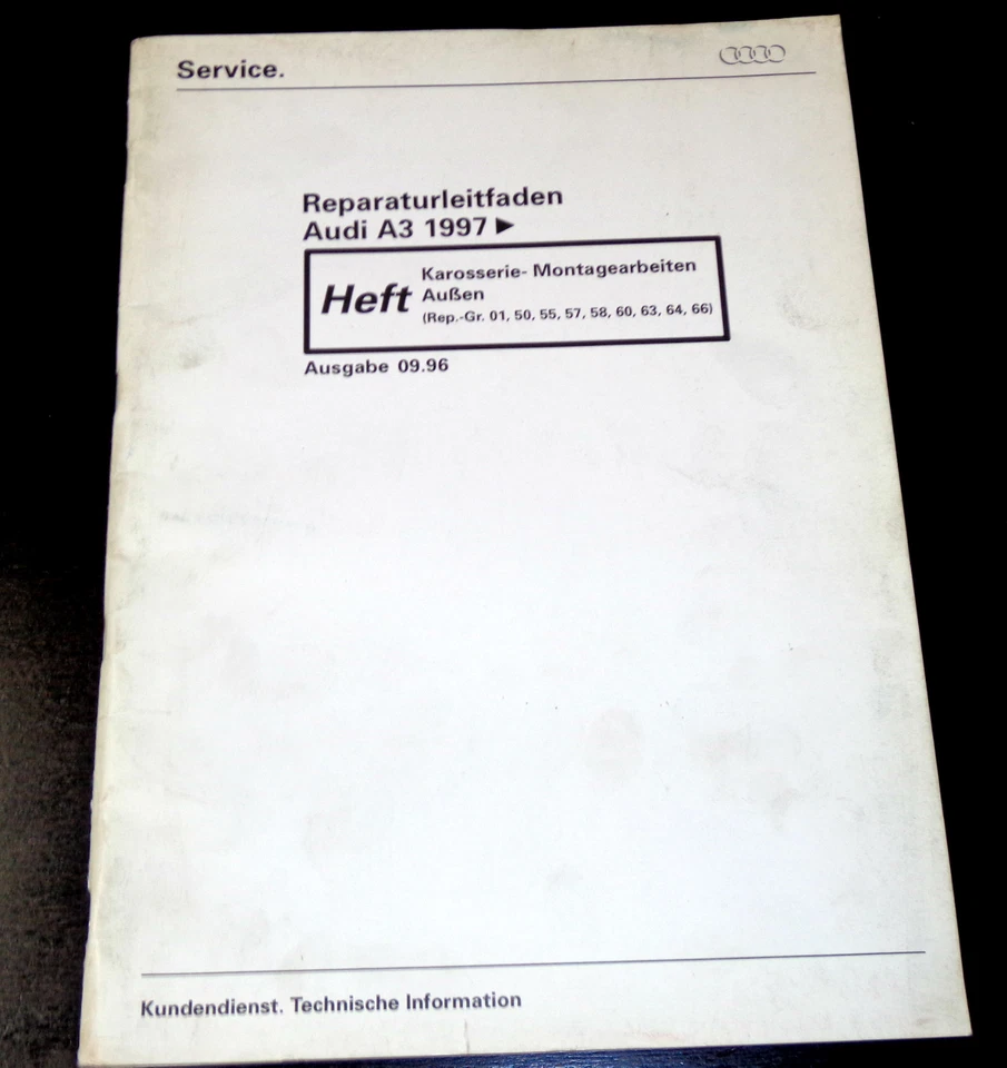 Manual de Taller Audi A 3/A3 Carrocería Trabajos de Montaje Exterior Desde 1997 - Imagen 1 de 1