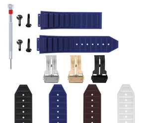 24-28MM RUBBER STRAP BAND FOR H HUBLOT 44-48MM BIG BANG KING POWER 4 BLACK SCREW - Picture 1 of 25