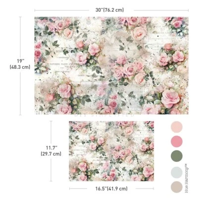 REDESIGN WITH PRIMA Re-Design with Prima, Double Delight, Decoupage Fiber Paper Set, Rosy Reverie, P