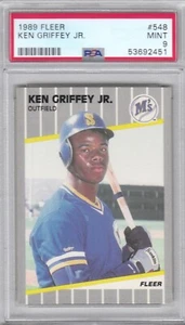 1989 Fleer Baseball Mariners Ken Griffey, Jr. HOF RC Karte #548 PSA 9 MINT QTY - Bild 1 von 2