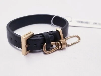 ALLSAINTS WOMEN'S CRISTI LEATHER BRACELET IN BLACK/WARM BRASS - Image 1 of 4
