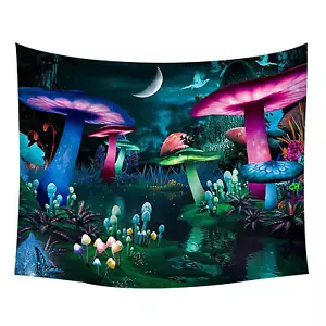 Mandala Trippy Mushroom Tapestry Bohemian Wall Hanging Bedroom Art Decor - Picture 1 of 11