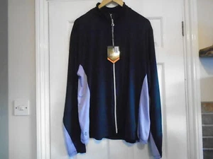NEW LADIES FULL ZIP ISLAND GREEN TOP LAYER~ SIZE~L 44"CHEST~COLOUR~NAVY/LAVENDAR - Picture 1 of 8