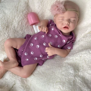 18" Reborn Baby Full Silicone Body Lifelike Floppy 5.6lb Newborn Doll take dummy - Picture 1 of 22