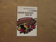 UHL Kansas City Outlaws Vintage Defunct Circa 2004-05 Hockey Pocket Schedule