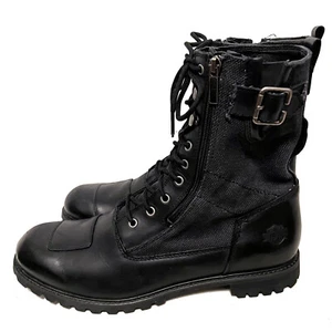 HARLEY-DAVIDSON Herren Leder/Canvas Biker Stiefel - 13 US - Bild 1 von 11