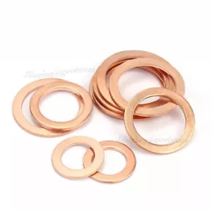 Arandelas planas de cobre T2 de 2 mm de espesor diámetro interior 4 mm-60 mm junta de anillo de sellado de cobre - Imagen 1 de 8