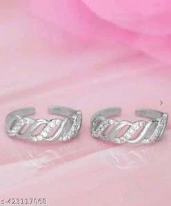 Encantador anillo de plata ajustable elegante anillo de diseñador circonita joyería étnica - Imagen 1 de 4