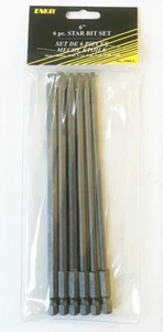 Juego de 6 piezas de broca eléctrica de tornillo estrella torx torque torx enkay 6" t10 -t40 #3380-c - Imagen 1 de 2