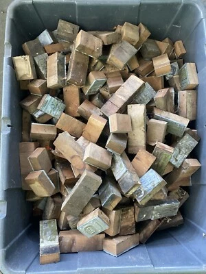Lot Of 100 Assorted Pieces Vintage Letterpress Printing Wooden Block 1940-1960s - Image 1 of 4