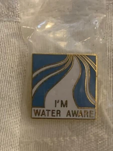 I'M WATER AWARE SQUARE PIN 1/2" never used pin - Picture 1 of 5