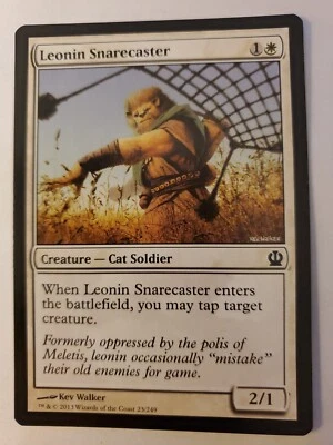 MTG Magic The Gathering Card Leonin Snarecaster Creature Cat Soldier White Thero - Image 1 of 2