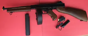 Auto Electric Airsoft Gun Thompson Tommy Gun M1A1 Wood Color 6mm BB - Picture 1 of 3