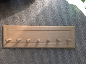 Coat Rack Unfinished Wood 27 in Long - Picture 1 of 11