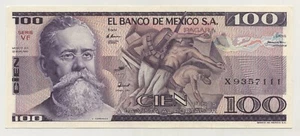 Mexiko 100 Pesos 25-3-1982 Pick 74.c UNC unzirkulierte Banknotenserie Sehr guter Zustand - Bild 1 von 2