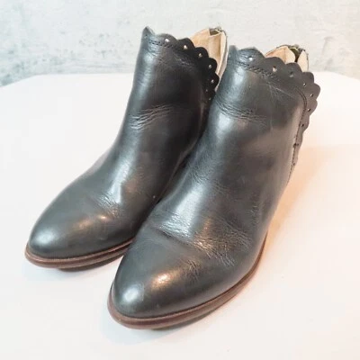 Botas de tornozelo femininas LATIGO Scout 7,5 botas de couro preto com zíper clássico ocidental - Imagem 1 de 4