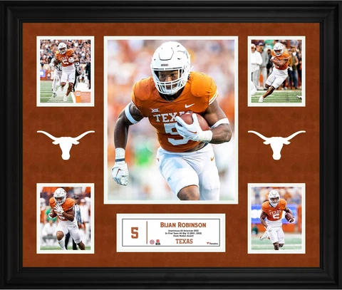 Bijan Robinson Texas Longhorns Framed 5-Photo Collage Cover