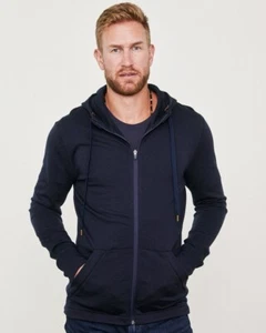 Walter Sky Men's Blue Wool Zip Up Hoodie WS-MH01 XXL  - Picture 1 of 8