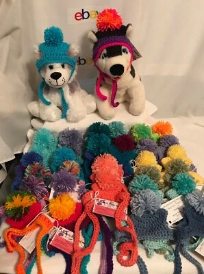 Sombrero para perro mascota sombrero 1 pompón tejido ganchillo hecho a mano EE. UU. NUEVO PEQUEÑO Foto 1 de 4