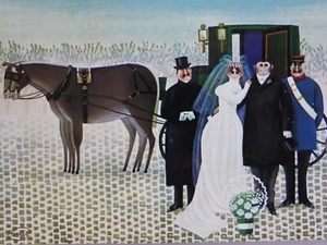 Jan Balet postal de artista retrato de boda "Termina bien - todo bien" (46) - Imagen 1 de 5